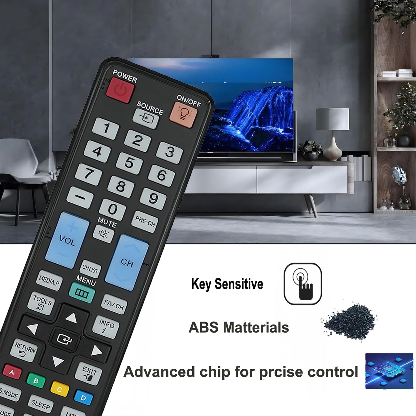 Universal Replacement Remote Controller Compatible for Samsung Smart TV UN40C6300SFXZC UN46C5000 UN46C5000QF UN46C5000QFXZA UN46C5000QFXZC