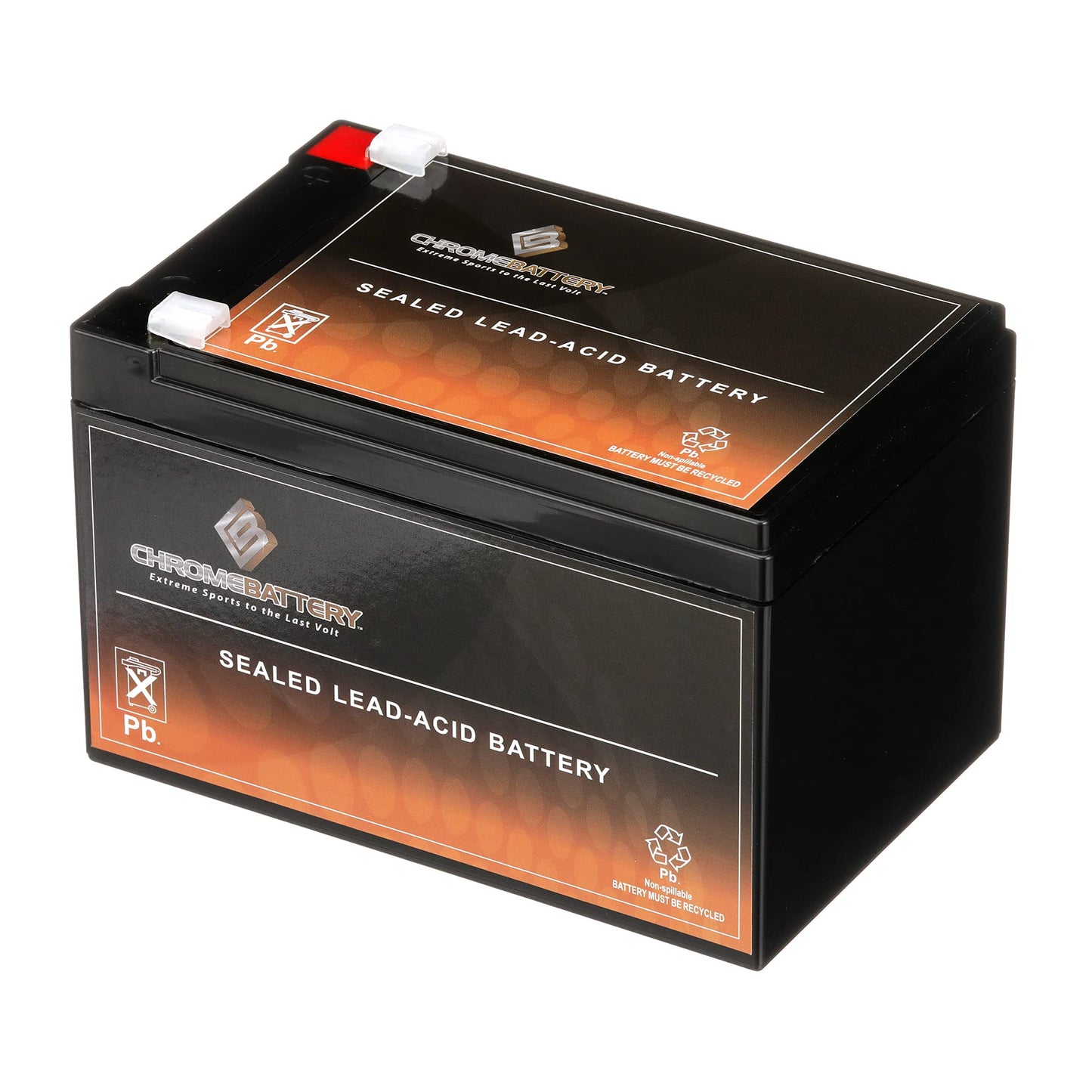 CB CHROMEBATTERY 12V 12AH Sealed Lead Acid (SLA) Rechargeable Battery - F2 Terminal - Deep Cycle Design - Replacement for Alarm Systems, Scooters…