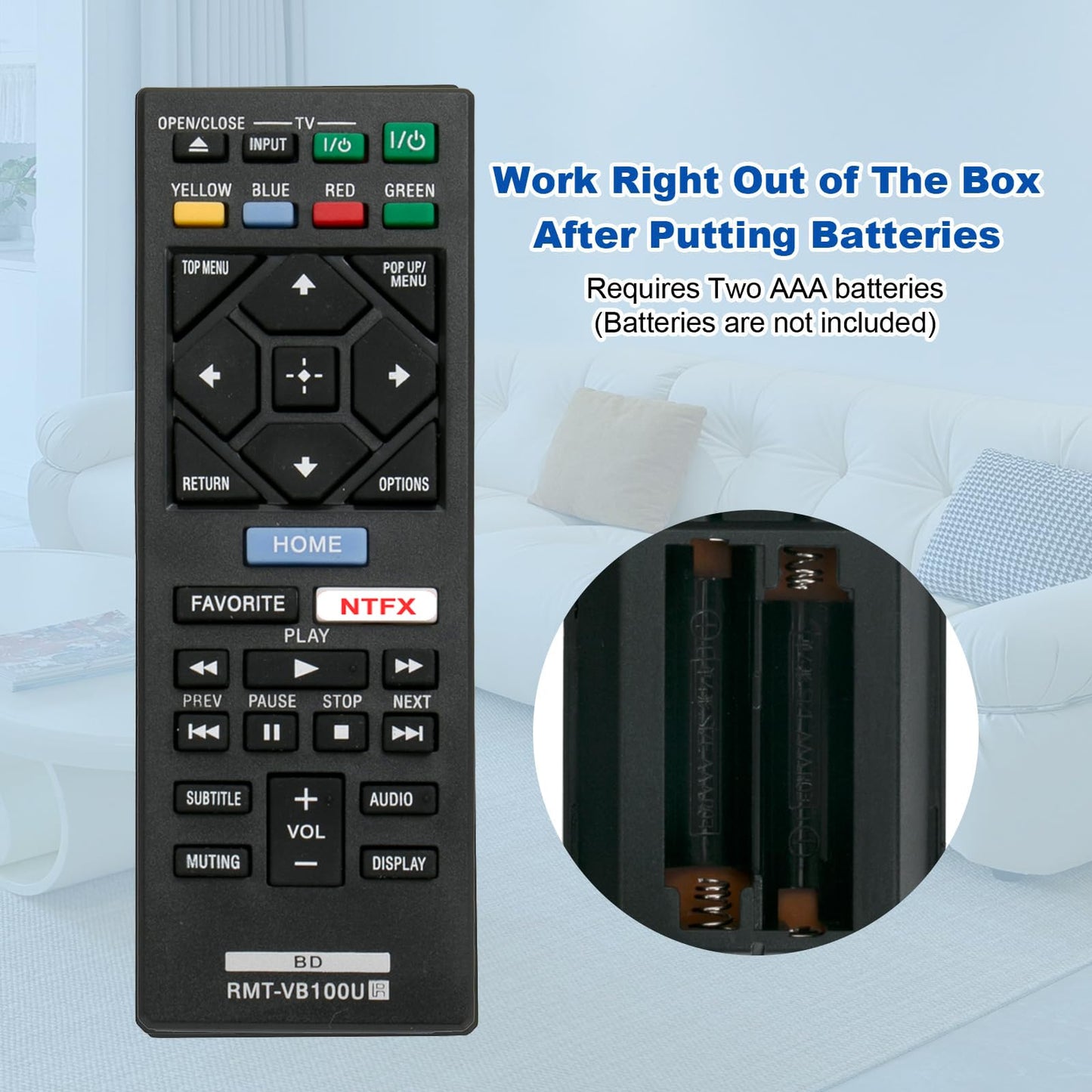 NEW RMT-VB100U Replaced BLU-RAY Player Remote fit for Sony Player BDP-BX150 BDP-BX350 BDP-BX550 BDP-BX650 BDP-S1500 BDP-S2500 BDP-S2900 BDP-S3500