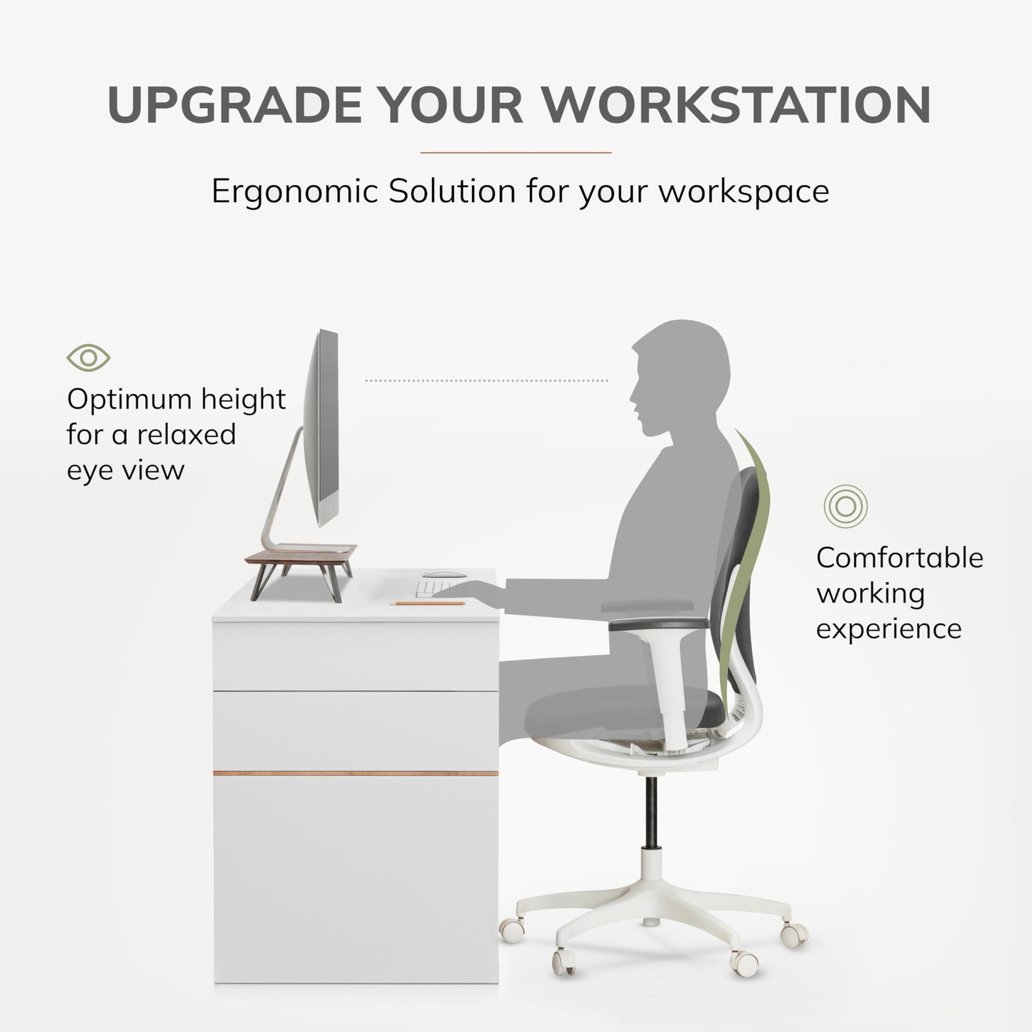 Anji Mountain Monitor Stand - Desktop Organizer & Laptop Riser, Ergonomic Monitor Riser, Space-Saving Monitor Stand for Desk, Durable Construction