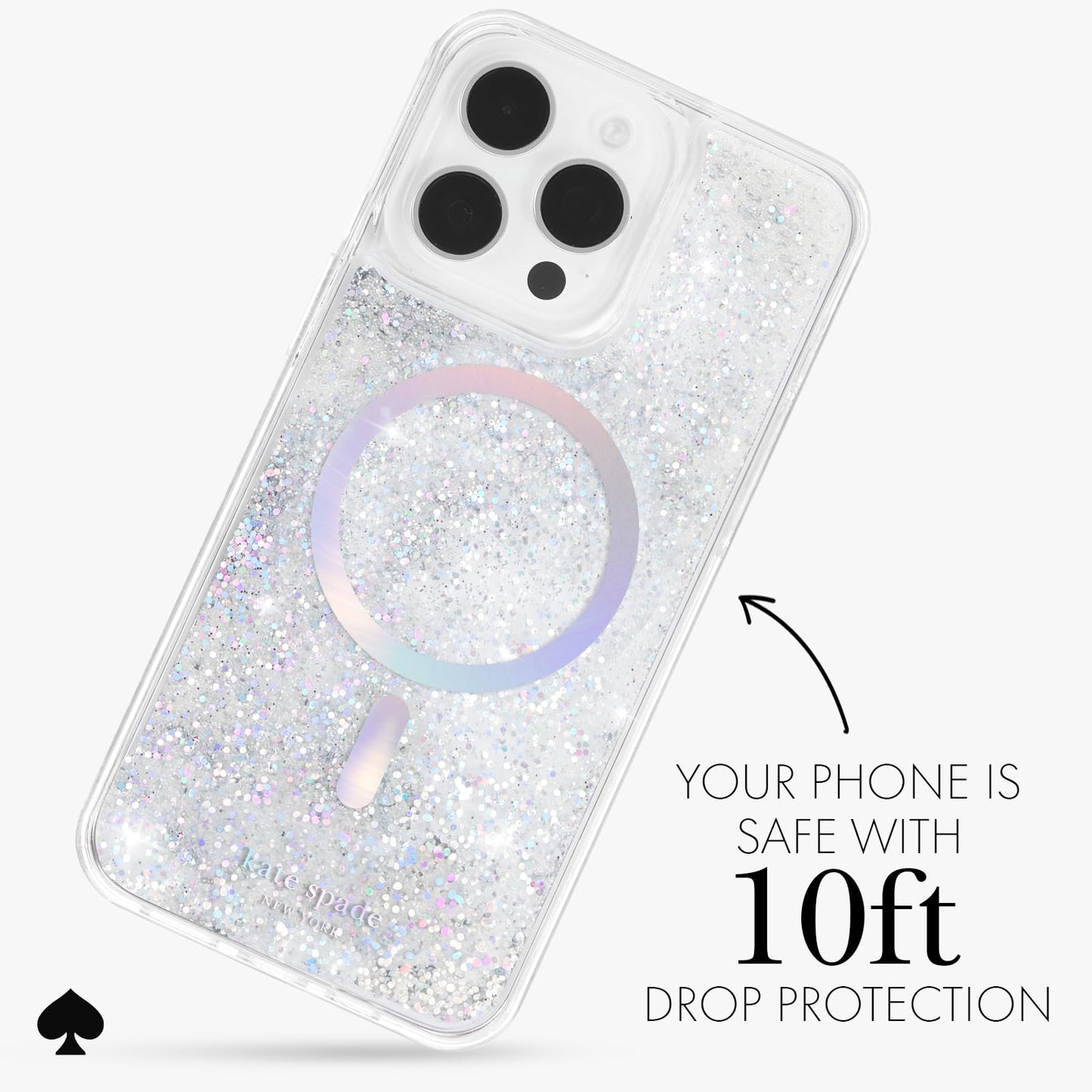 kate spade new york iPhone 15 Pro Max Case - Liquid Glitter Iridescent