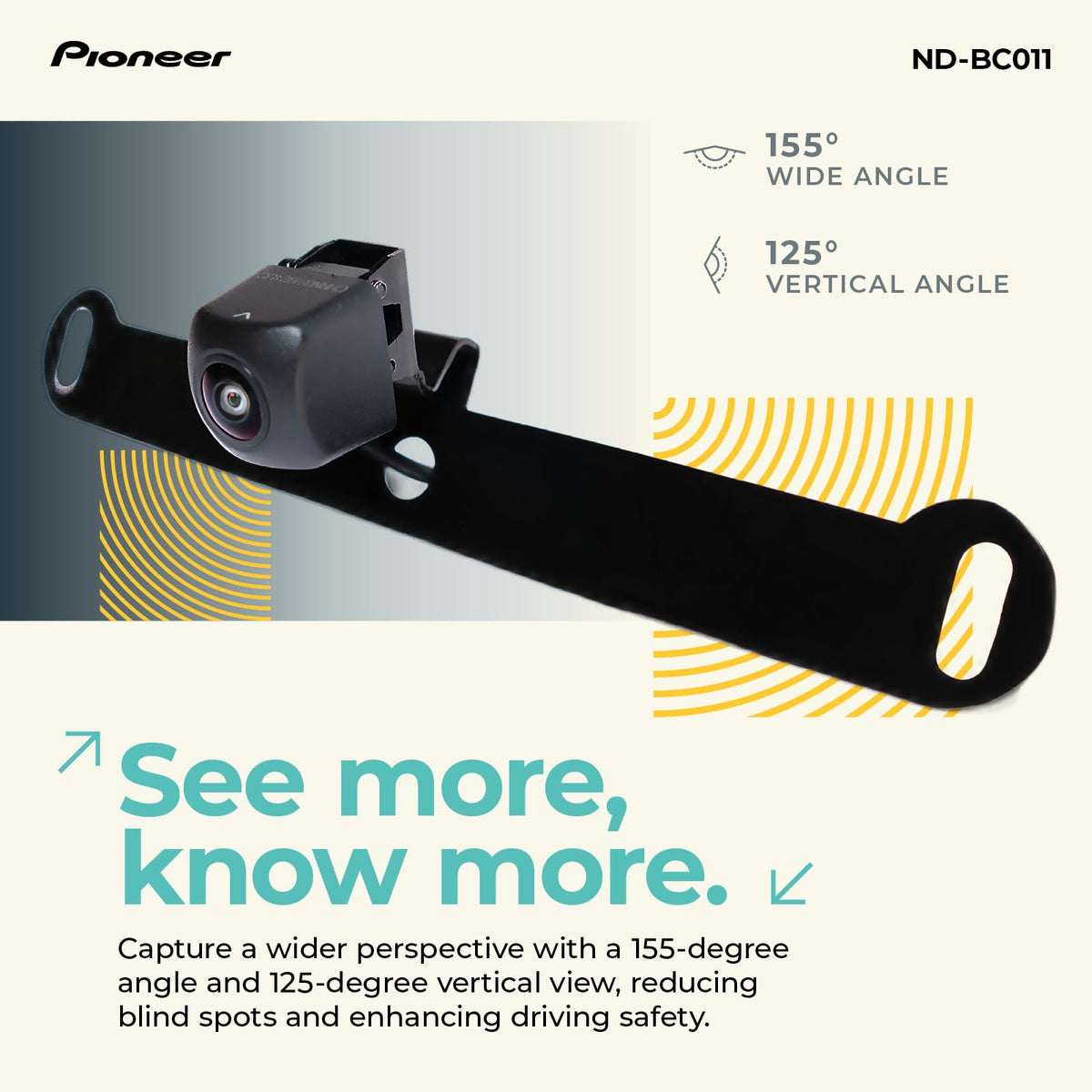 Pioneer ND-BC011 Rear View Backup Camera with Selectable Front View