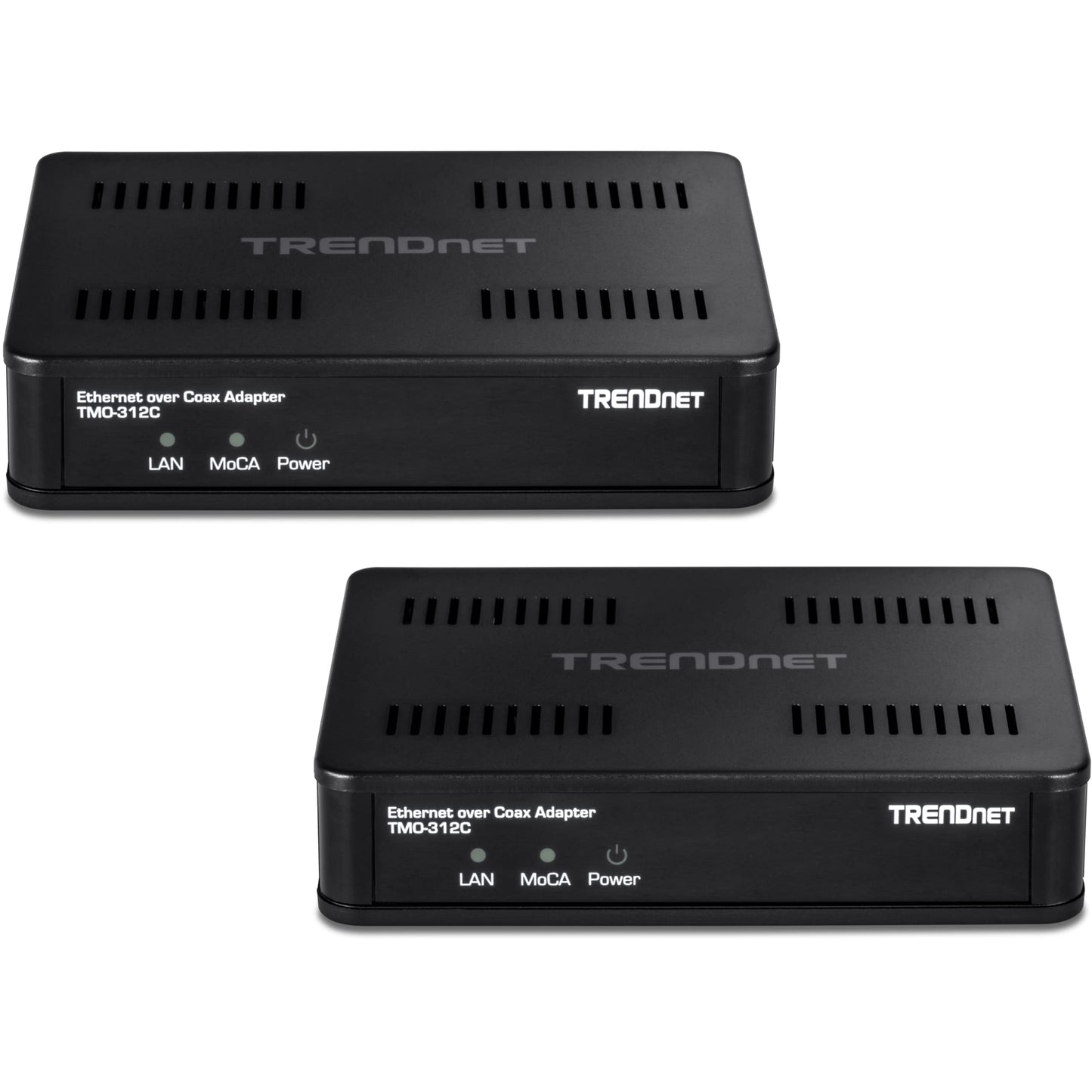 TRENDnet Ethernet Over Coax MoCa 2.5 Adapter (2-Pack), TMO-312C2K, Backward Compatible with MoCA 2.0/1.1/1.0, RJ-45 Gigabit LAN Port, Supports Net