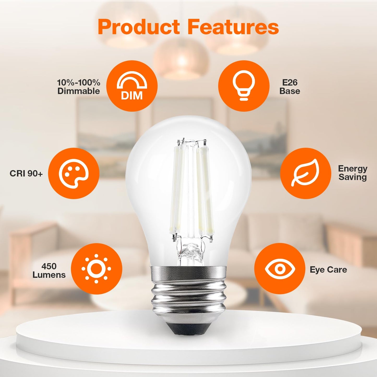 Sylvania LED White Filament Refrigerator Light Bulb, Soft White 2700K, A15 Fridge Light Bulb, Appliance Bulb for Ceiling Fan Light Bulbs, 40W