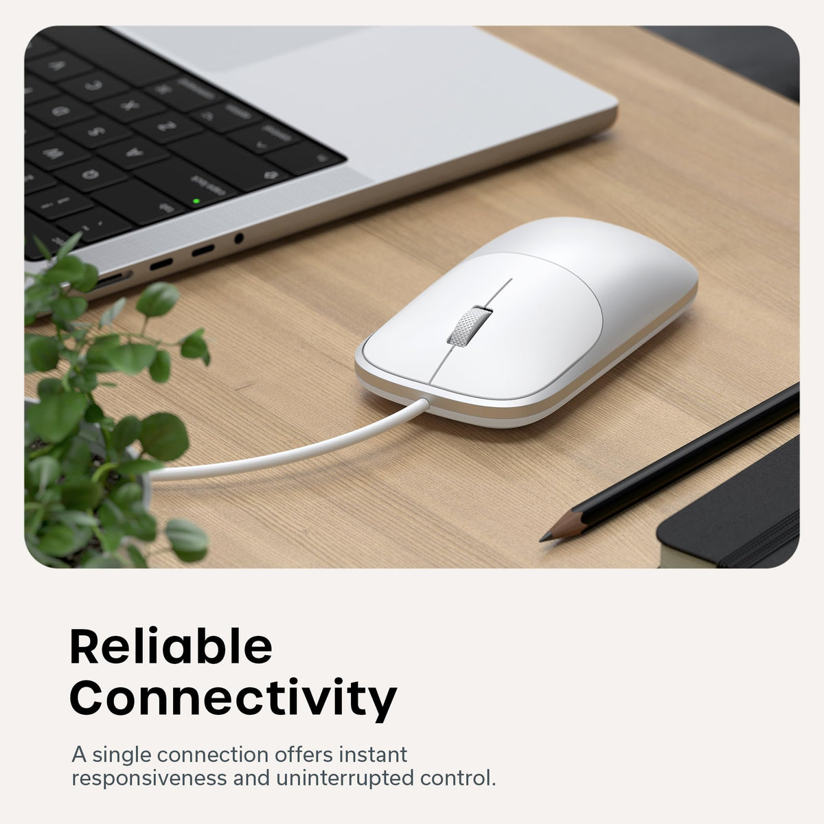 Satechi Slim LX Wired Mouse, Aluminum USB-C Design, Silver