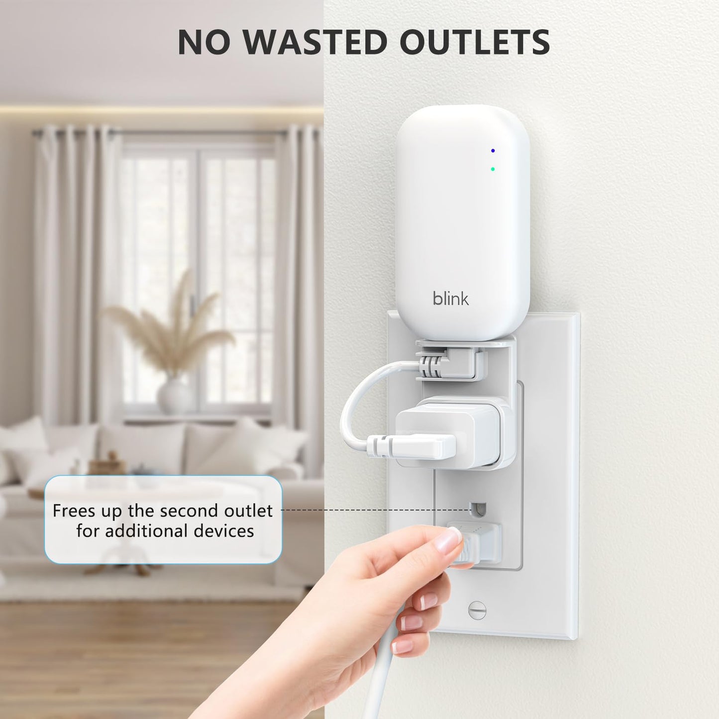 All-New Blink Sync Module Outlet Mount, Compatible with Blink Sync Module Core/2/XR, Space-Saving & No-Drill Bracket for Blink Indoor Outdoor Security