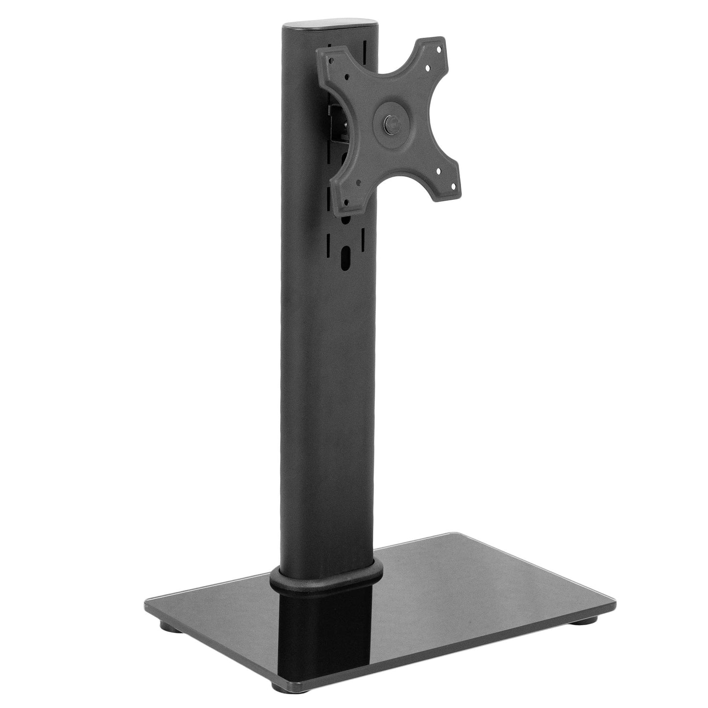 VIVO Single Rotating 13 to 38 inch Ultrawide Monitor and TV Table Top Desk Stand with Glass Base, Swivel, Height Adjustment, Screen Mount with Max
