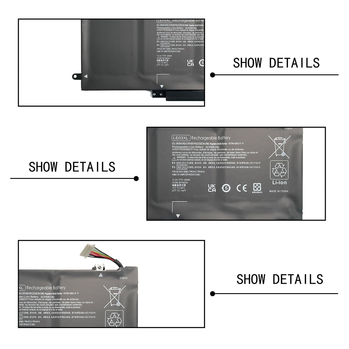 Hubei LE03 LE03XL HSTNN-PB6M UB60 UB6O YB5Q 796220-541 Laptop Battery Replcement for HP Envy X360 m6-w010dx m6-w101dx m6-w102dx m6-w103dx Pavilion