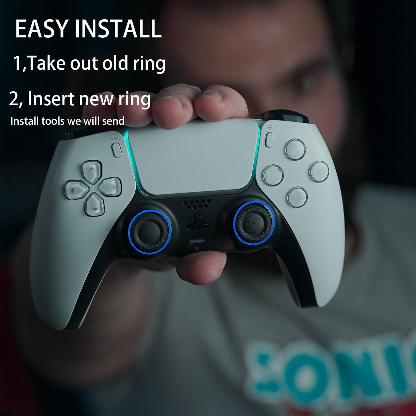 CTHTBZ 8pcs Controller Decorative Accent Rings for PS5 Controller (Black & White)