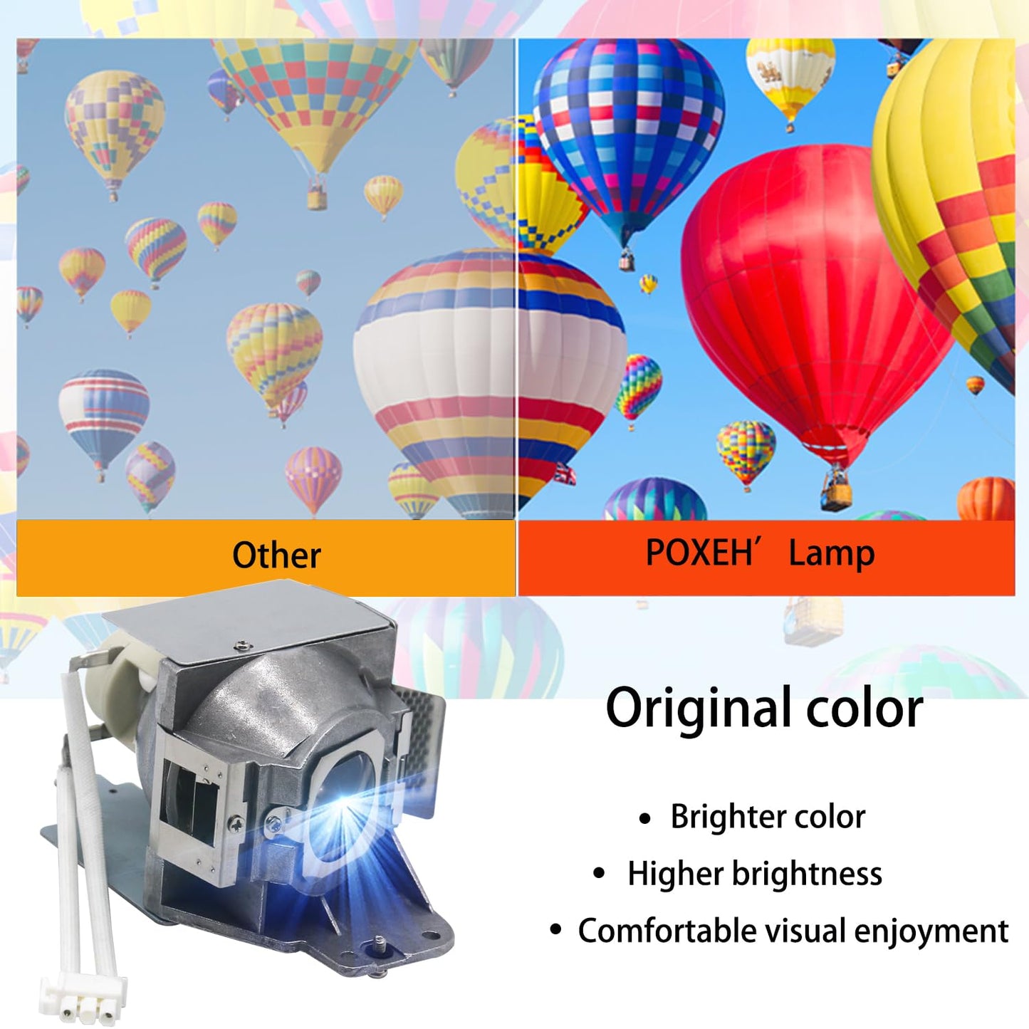 PXOEH A+ Quality RLC-079 Replacement Projector Bulb Lamp for VIEWSONIC PJD7820HD PJD7822HDL VS14937 for ACER P1500 H6510BD with Housing
