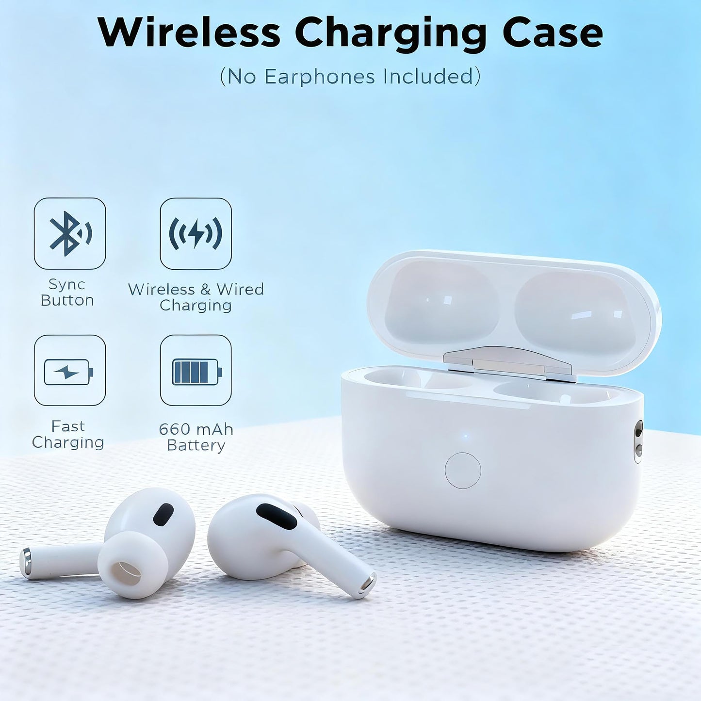 Replacement Charging Case for AirPods pro 2nd & 1st Generatino with L Charging Port, Compatible for AirPod pro 2 & 1 Gen Charging Cases
