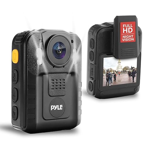 Police Security Video Compact Camera - HD 2304x1296p Rechargeable Wireless Waterproof Wearable Law Enforcement Mini Surveillance Cam, Audio Video