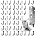 Itvexeme 50 Pack 2-Inch Large Cable Support J Hooks with Retainer Clips, Galvanized Steel J-Hook Wire Hangers for Cables, Wires, Cords Management