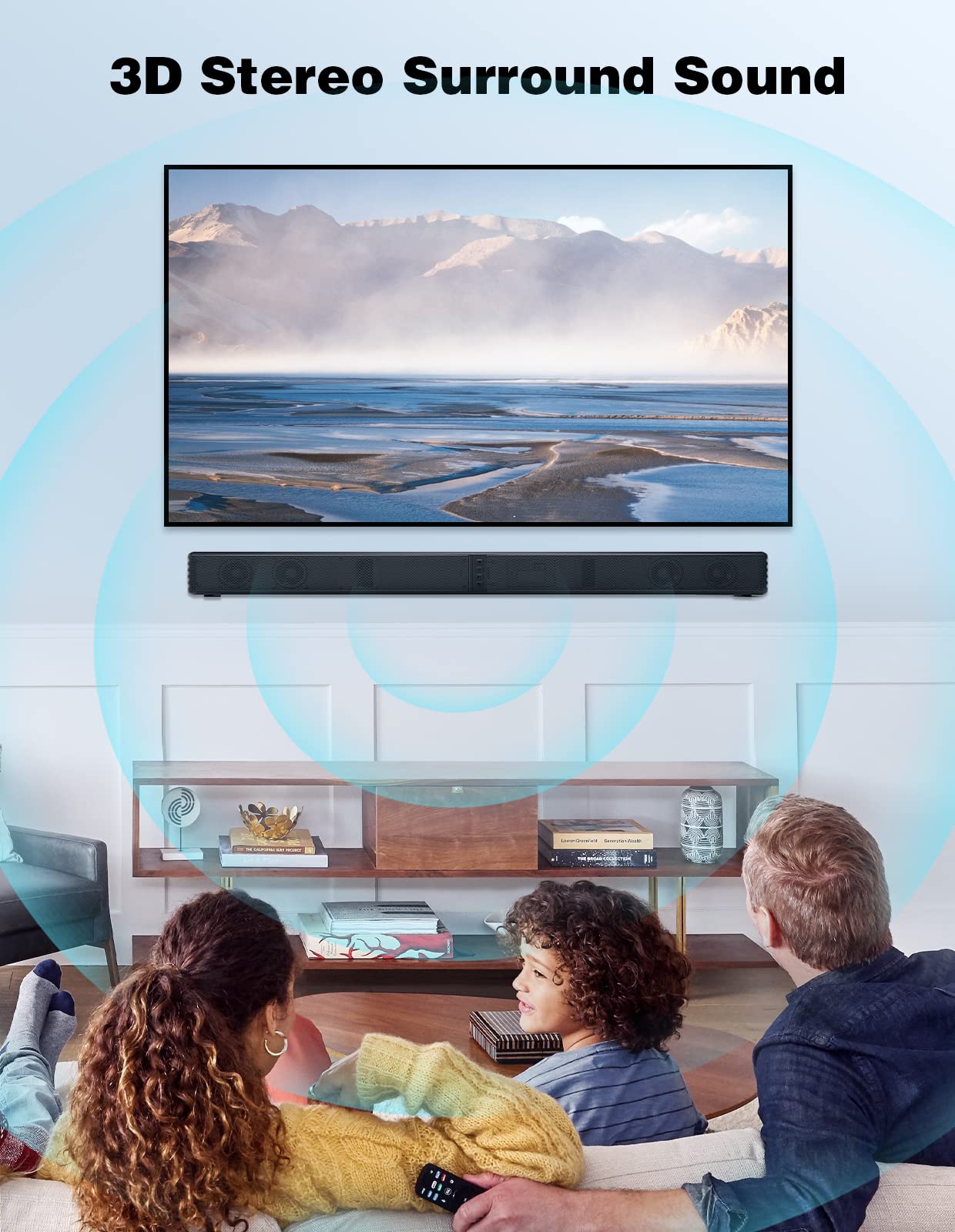 Puxinat 2 in 1 Separable Sound Bar for Smart TV, 2.2 Channel 32Inch Bluetooth 5.0 TV Speaker for Surround Sound System, Built-in Dual Subwoofer, Bass