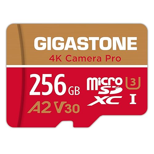 ?5-Years Data Recovery? GIGASTONE 256GB Micro SD Card, 4K Camera Pro, A2 V30 for Smartphone, Gopro, Action Cams, 4K UHD Video, Nintendo-Switch