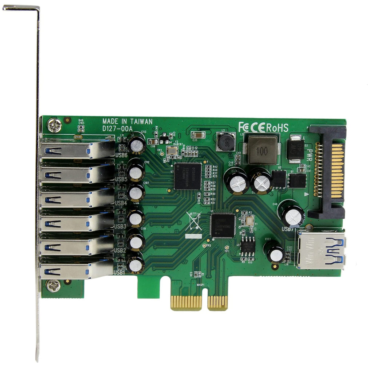 StarTech 7-Port PCI Express USB 3.0 Card, 5Gbps, TAA (PEXUSB3S7)