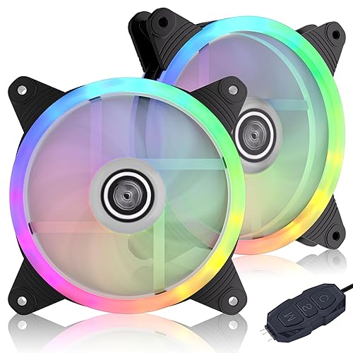 DS Computer Case Cooling Fan for PC Cases, 120MM LED RGB Fan Compatible with ASUS Aura Sync or MSI Mystic Controlfor for Water Cooler System or