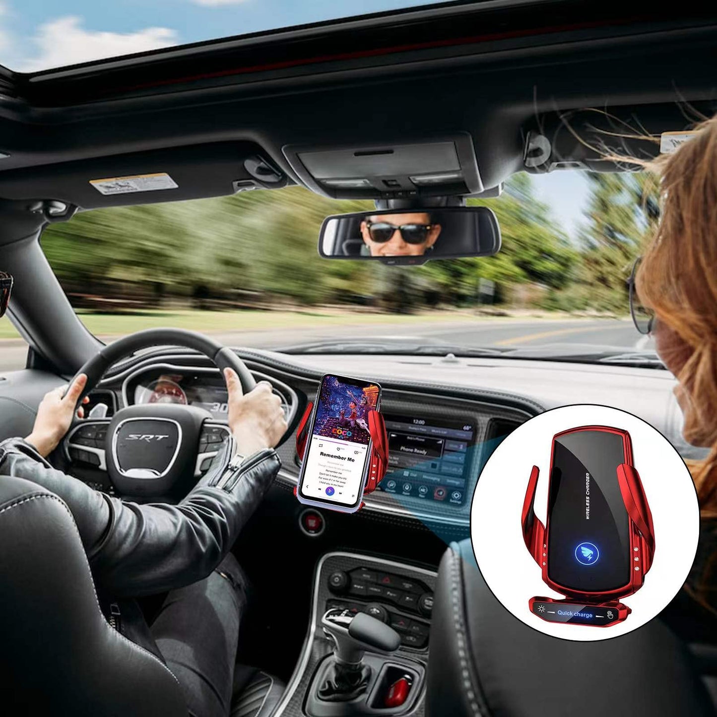 Wireless Car Charger Mount Automotive Electric Induction 15W Fast Charging Auto Clamping Car Phone Holder Mount Wireless Charging Mount Air Vent Phone