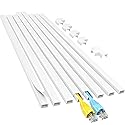 Yecaye Cord Hider, 113in One-Cord Cable Concealer, Cord Covers for Wires on Wall, Easy Install Cable Management Kit for 2 Small Wires, Cables Raceway