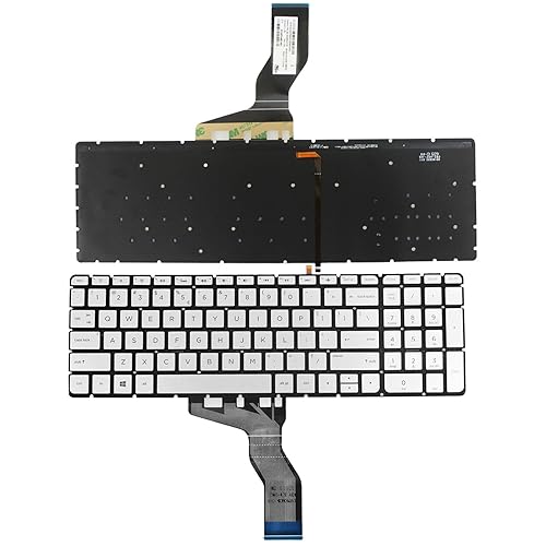 New US Silver English Backlit Laptop Keyboard (Without Frame) Replacement for HP Pavilion 15-CC158NR 15-CC159NR 15-CC178CL 15-CC183CL 15-CC184CL