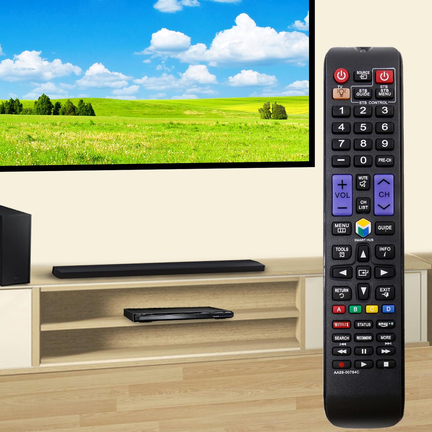 AA59-00784C Replaced Remote Control fit for Samsung TV LED HDTV 5500 5 Series UN55F6300AF UN65F6300AF UN32F6300AF UN40F6300AF UN46F6300AF UN60F6300AF