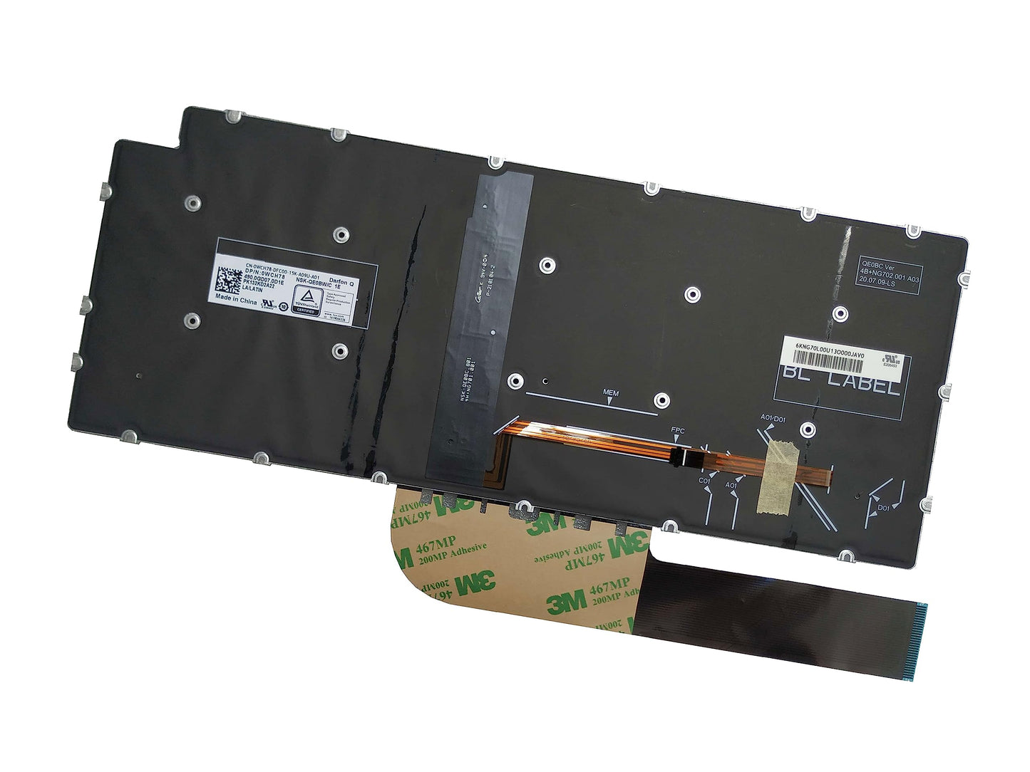 Laptop Replacement Keyboard Compatible for Dell Latitude 3301 3410 E3301 P114G P120G Latin Layout Backlit
