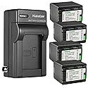 Kastar 4-Pack Battery and AC Wall Charger Replacement for Panasonic SDR-S70P, SDR-S70PC, SDR-S70R, SDR-S70S Camera, Panasonic VW-VBK180, VW-VBK180PPK