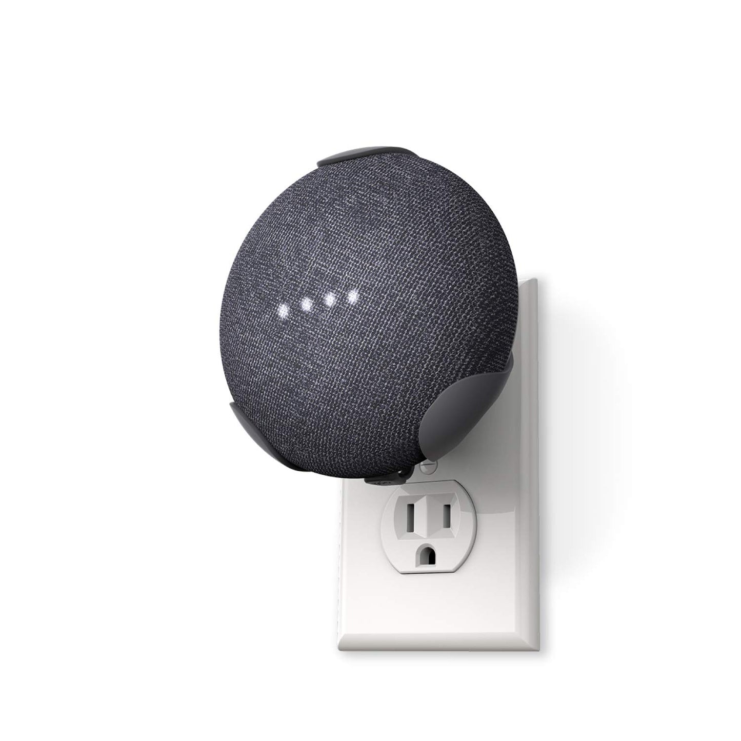 360 Electrical 360579 PowerClip Outlet Mount for Google Home Mini - Google Plug-in Bracket Stand Holder Case, for Kitchen, Bathroom, Bedroom, Living