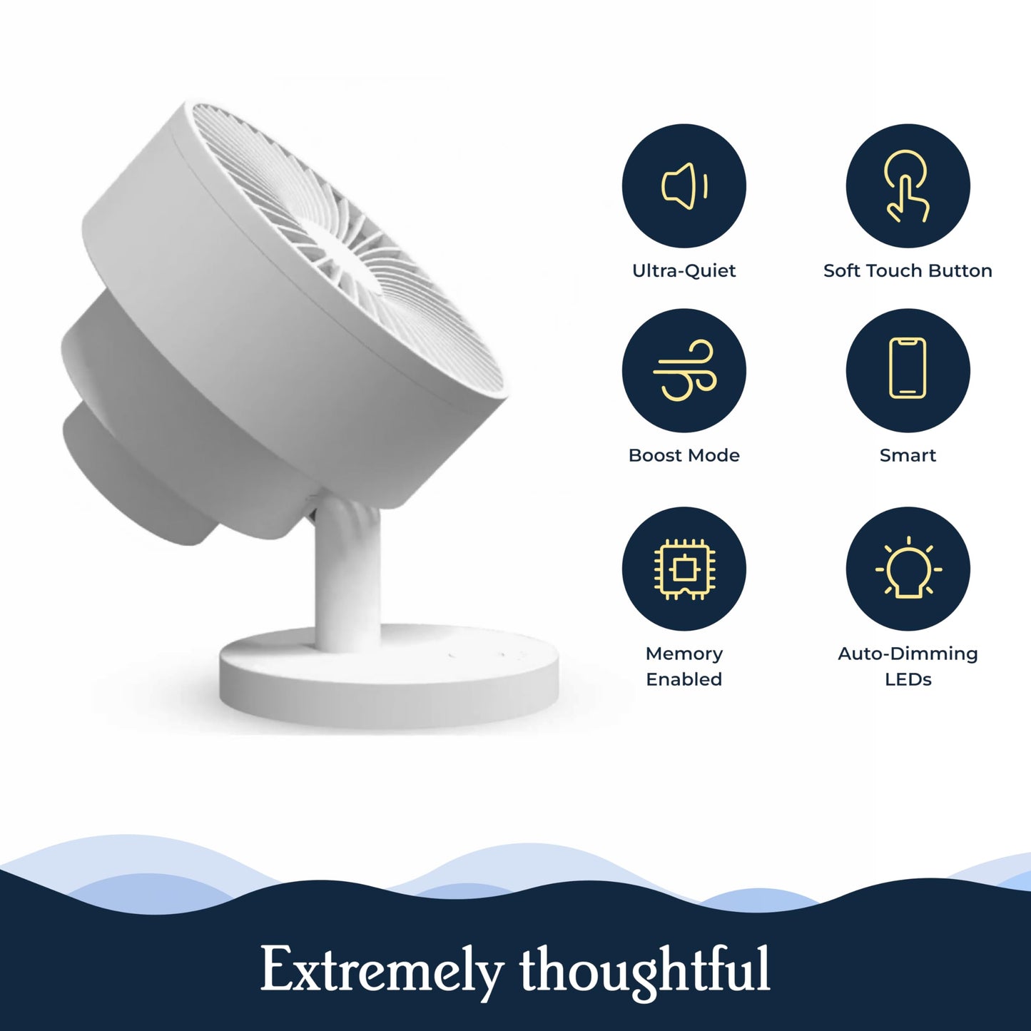 Windmill Smart Fan, Ultra-Quiet 2-in-1 Air Circulator with Remote