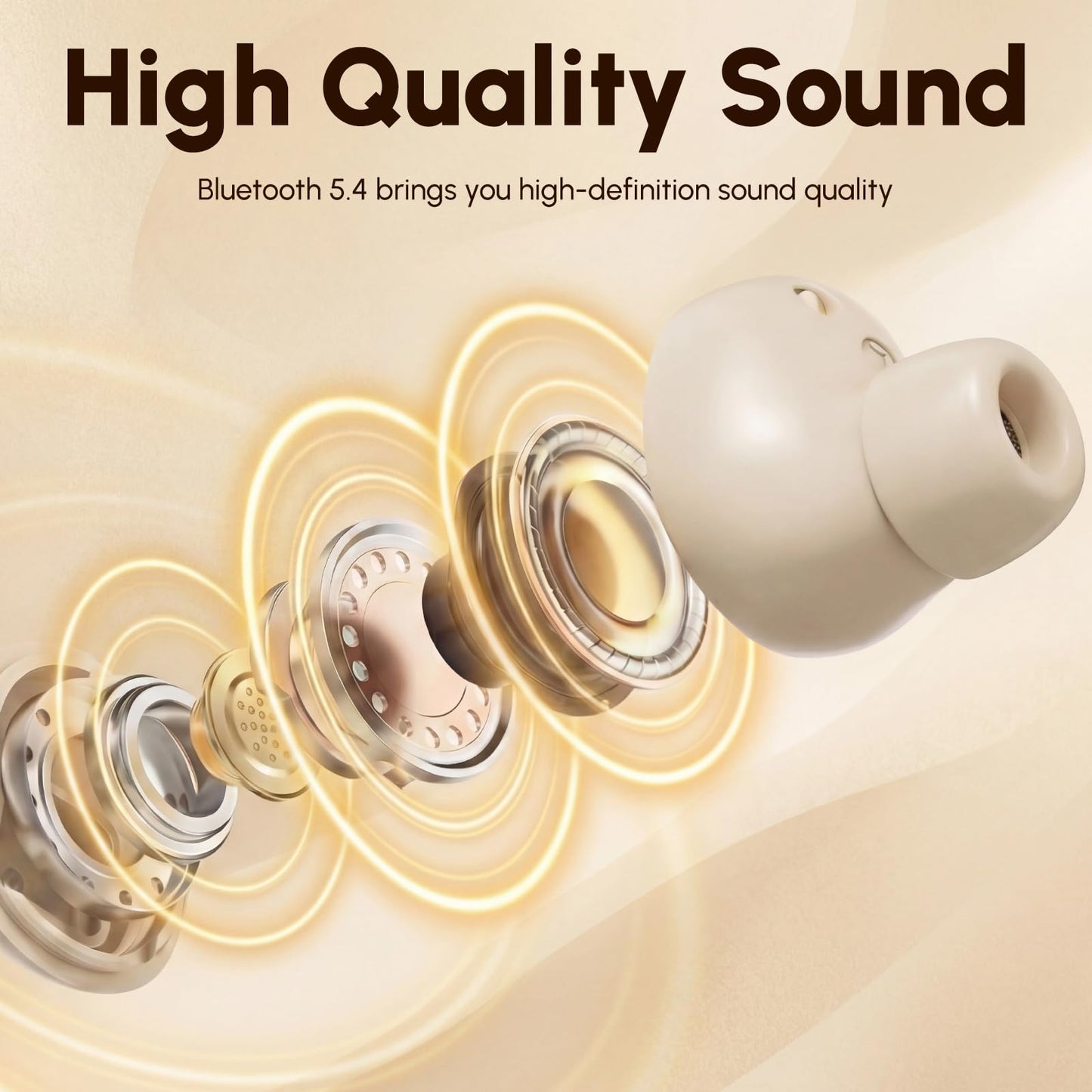 Sleep Earbuds for Side Sleepers, 2 in 1 Mini Earbuds Wireless Bluetooth for Sleeping, Discreet in-Ear Earphones for Small Ear Canals, Noise