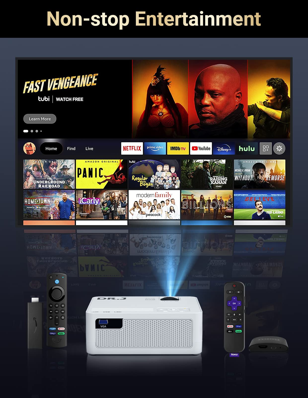 5G WiFi Bluetooth Projector, Full HD Native 1080P Projector with Wireless Mirroring Screen, Compatible with TV Stick/HDMI/DVD Player/AV for Theater