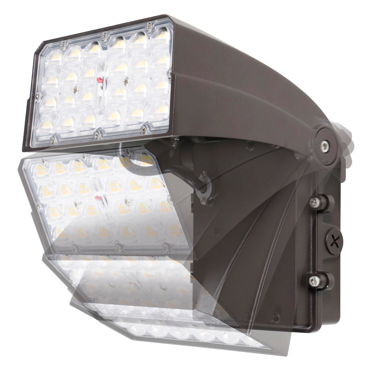 LEDVANCE Dual Selectable Slim LED Wall Pack, 10/20/30W, Dimmable, 3 CCT Selectable 3000/4000/5000K, 80 CRI, Photocell, Bronze - 1 Pack (62878)