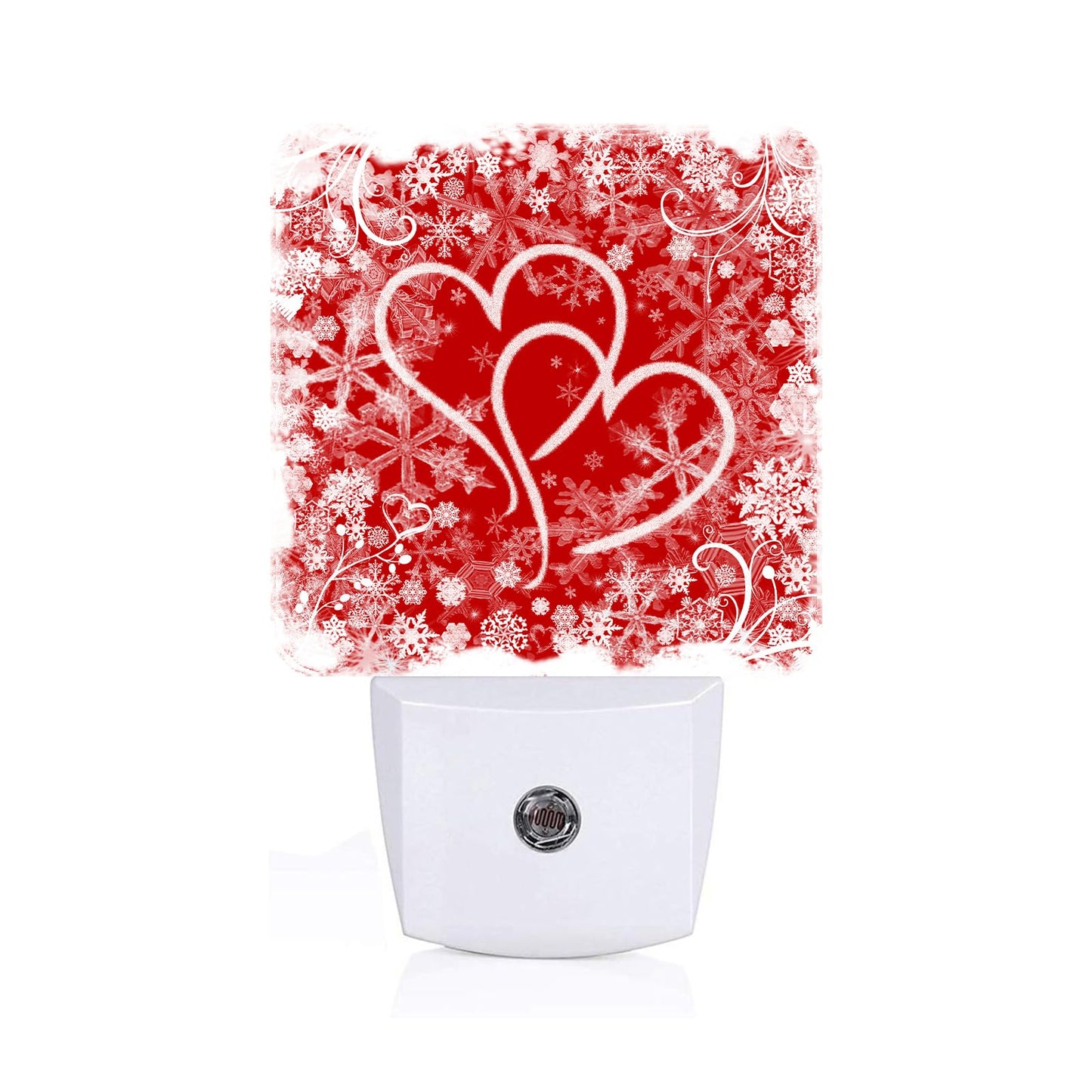 FSHVQKD Red Sweet Hearts Night Light,Plug Into Wall with Dusk to Dawn Light Sensors, Warm Nightlights for Bedroom, Bathroom, Hallway, Kitchen, Gifts