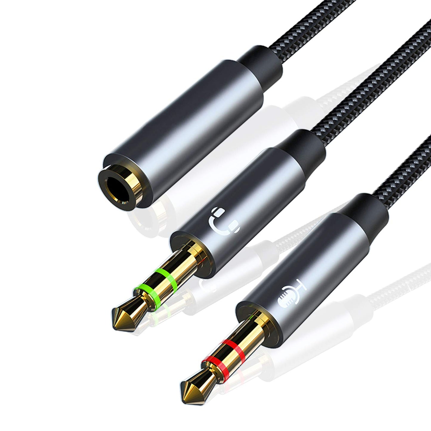 PC Splitter Cable Replacement for HyperX Cloud II, Alpha, Stinger, Core, Astro A10 A40, Turtle Beach Recon 70, SteelSeries, Sennheiser Game Headphone