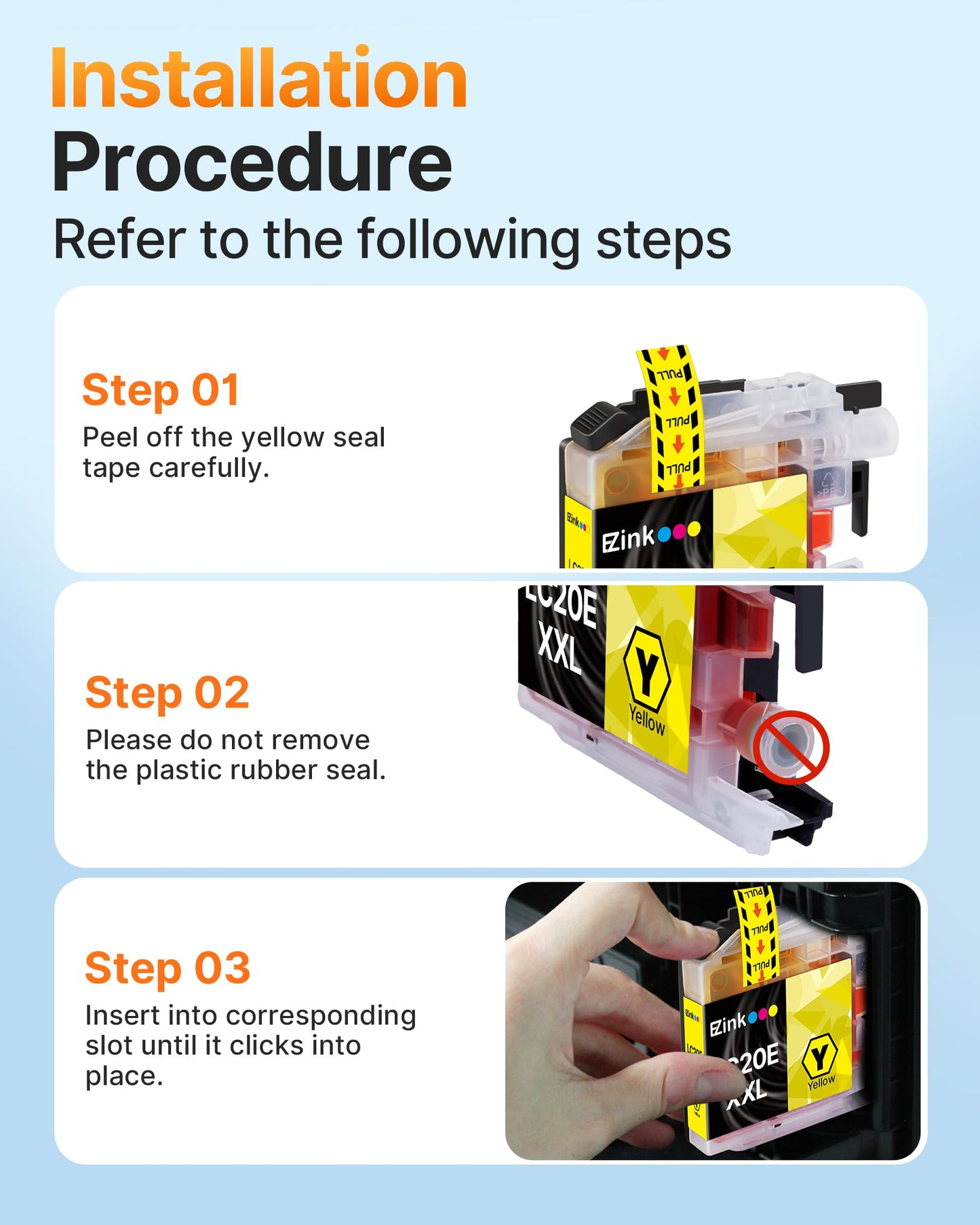 E-Z Ink LC20E XXL Ink Cartridge LC20E for Brother MFC-J985DW Ink MFC-J775DW