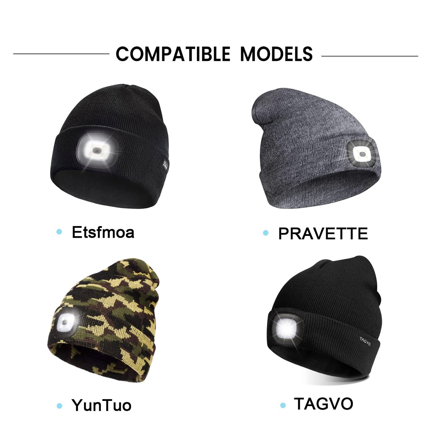 5FT Charger Adapter Cable for Etsfmoa LED Beanie Hat with Light, PRAVETTE, Tutuko, YunTuo, Bosttor, GAFres, TAGVO, Attikee, A-Male to A-Female