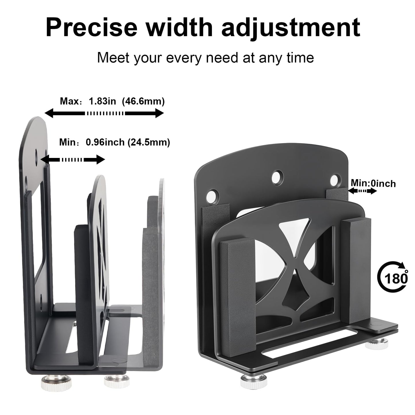 Metel Cable Box Mount,Adjustable Small Device Wall Mount Holder or VESA Mount Behind The Monitor for Apple TV,ROKU,Router,Modem and Other Media