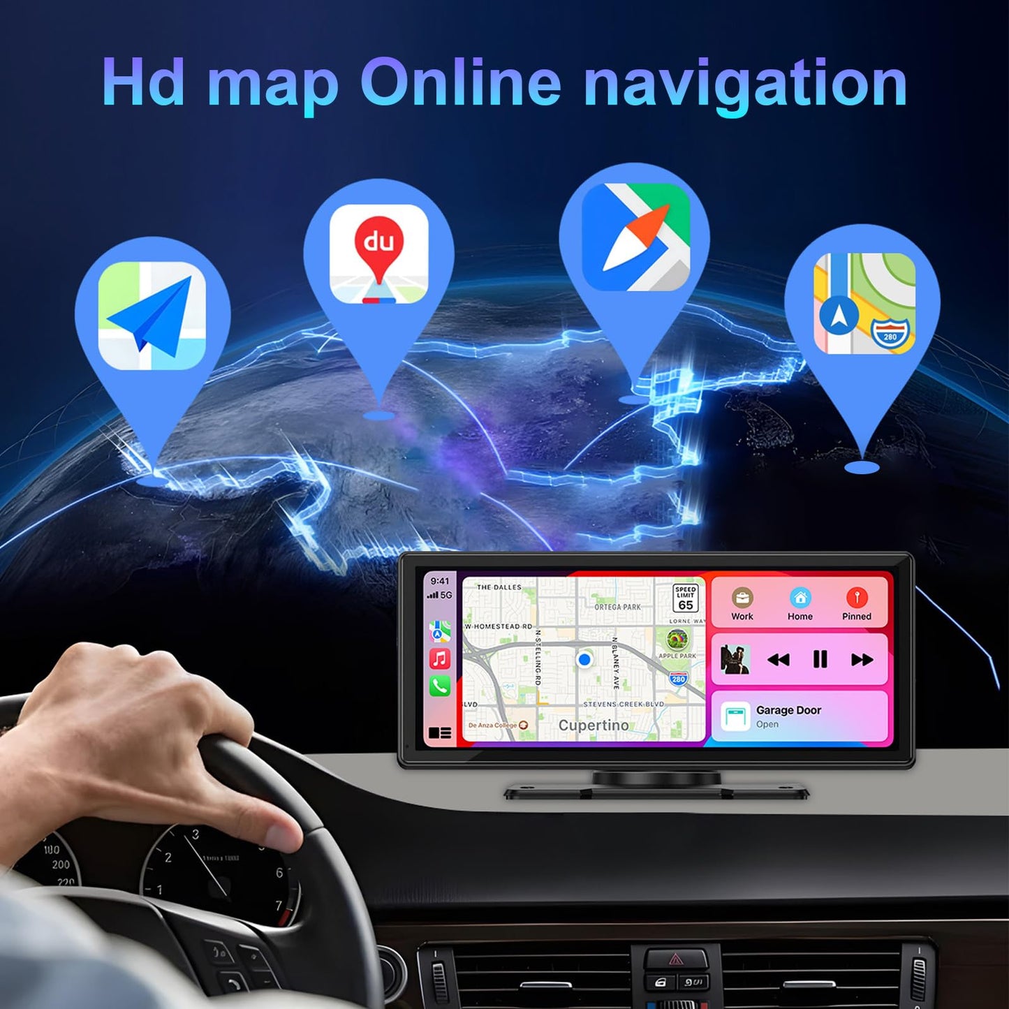 Aceotle Wireless CarPlay Adapter for iPhone, HD Navigation Vehicle-Level Chip Stable Connect, Bluetooth CarPlay Plug & Play Convert Wired to Wireless
