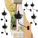FAN-Torches Wall Mounted Citronella Torches Set of 6, 24 oz Garden Torches for Outside, Refillable Flame Light Torch, Outdoor Metal Torch for Yard