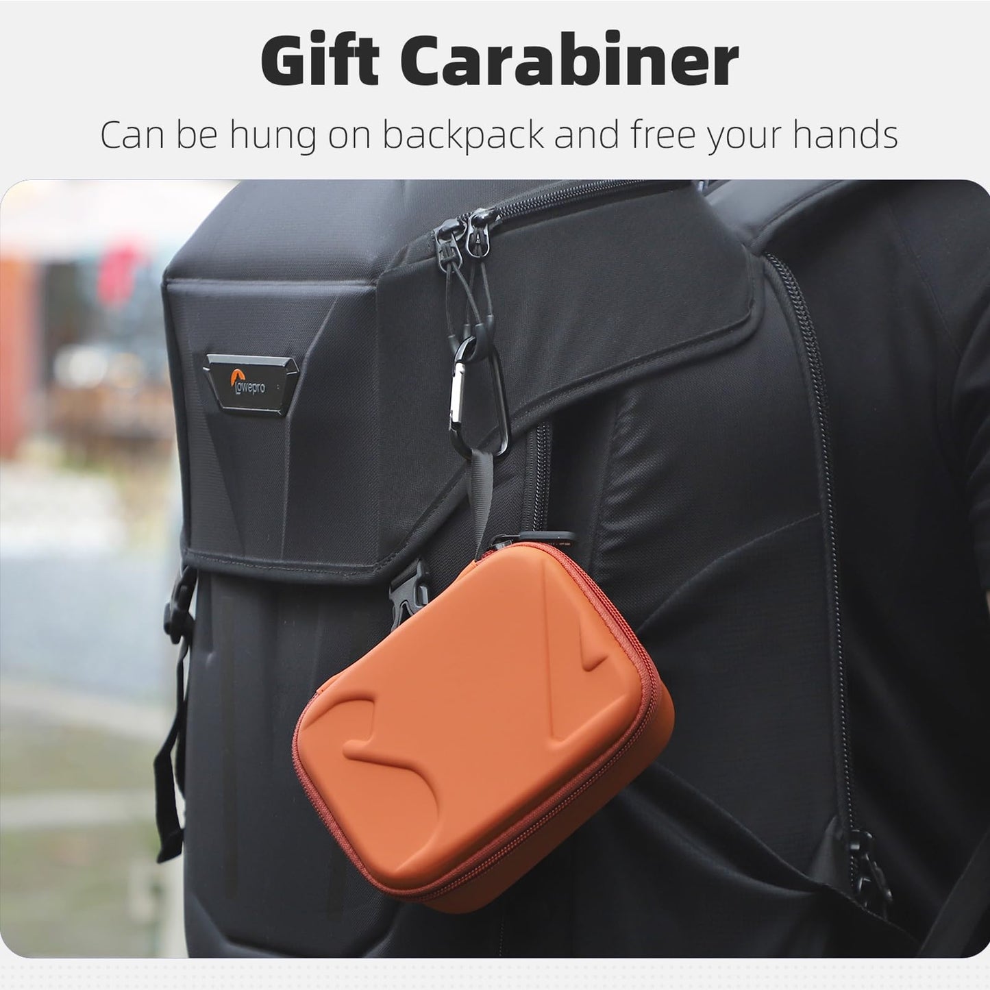 FSIDIWT Carrying Case for DJI Osmo Action 5 Pro/4/3, Portable PU Storage Travel Bag for DJI Osmo Action 5 Pro/4/3 Accessories (Orange)