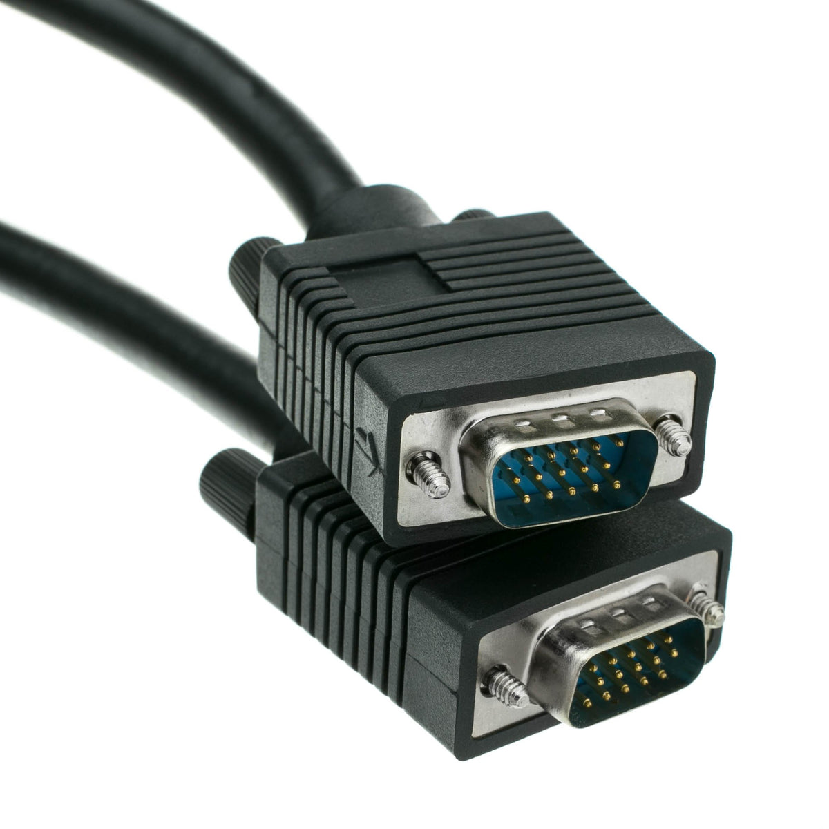 CableWholesale VGA to VGA Cable SVGA HD15 Male Coaxial Computer Monitor Cable, Male to Male Double Shielded HD Resolution 2048P Video Cable, Black, 50