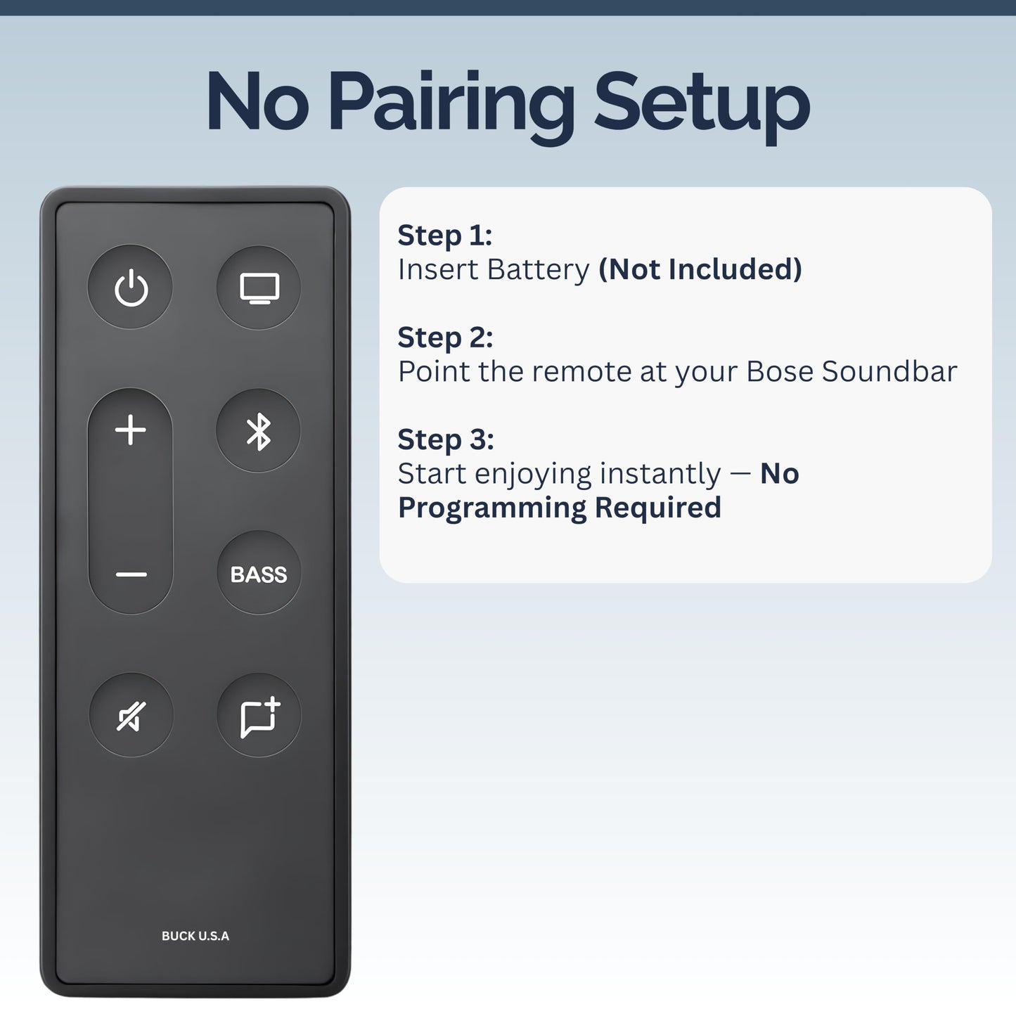 2 Pack Replacement Remote Control for Bose TV Speaker & Solo Soundbar Series II - Compatible with Bose Solo 5, Solo 10, Solo 15 Sound Systems - Easy