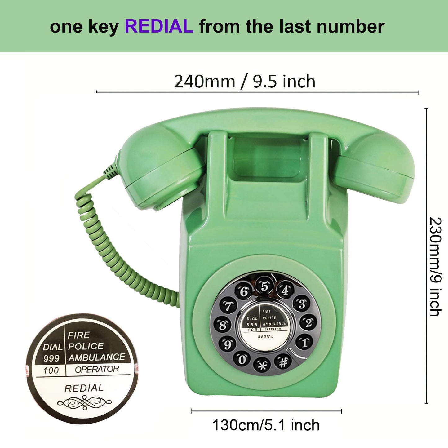 Wall Telephone, Corded Landline Phone for Home, Wall Mounted Retro Telephone, 1960s Old Fashion Antique Phones, Single Line Analog Trimline Phone