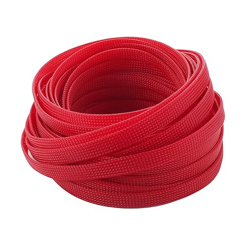 Othmro 32.8ft Length Expandable PET Flexible Braided Cable Sleeves 0.39in Width Wire Loom Sleeving and Organizers Flexible Wire Mesh Sleeves for TV