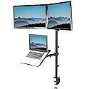 VIVO Laptop and Dual 13 to 27 inch LCD Monitor Stand up Desk Mount, Extra Tall Adjustable Stand, Fits Laptops up to 17 inches, Black, STAND-V012L