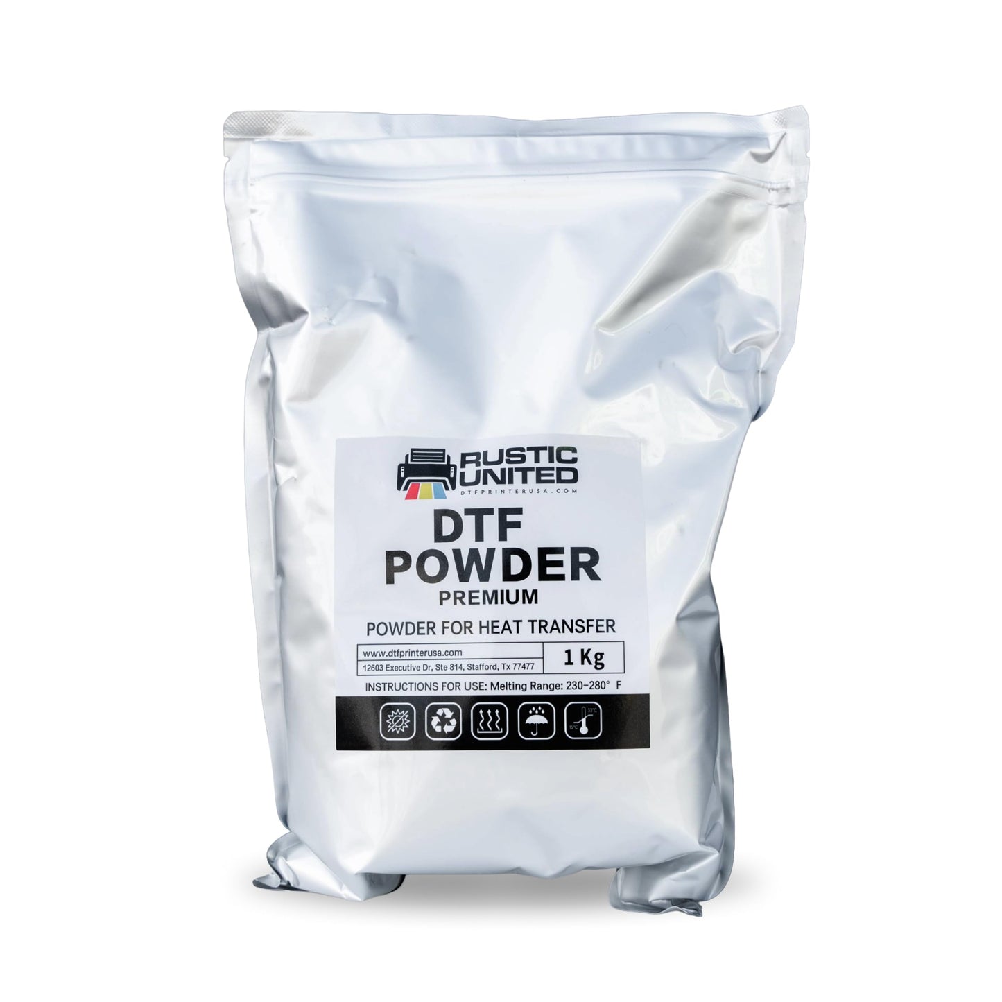 Rustic United DTF Powder, 1KG / 35.3oz Hot Melt PreTreat Adhesive Digital Transfer Direct Print Sublimation for All Type of Garments and Fabric
