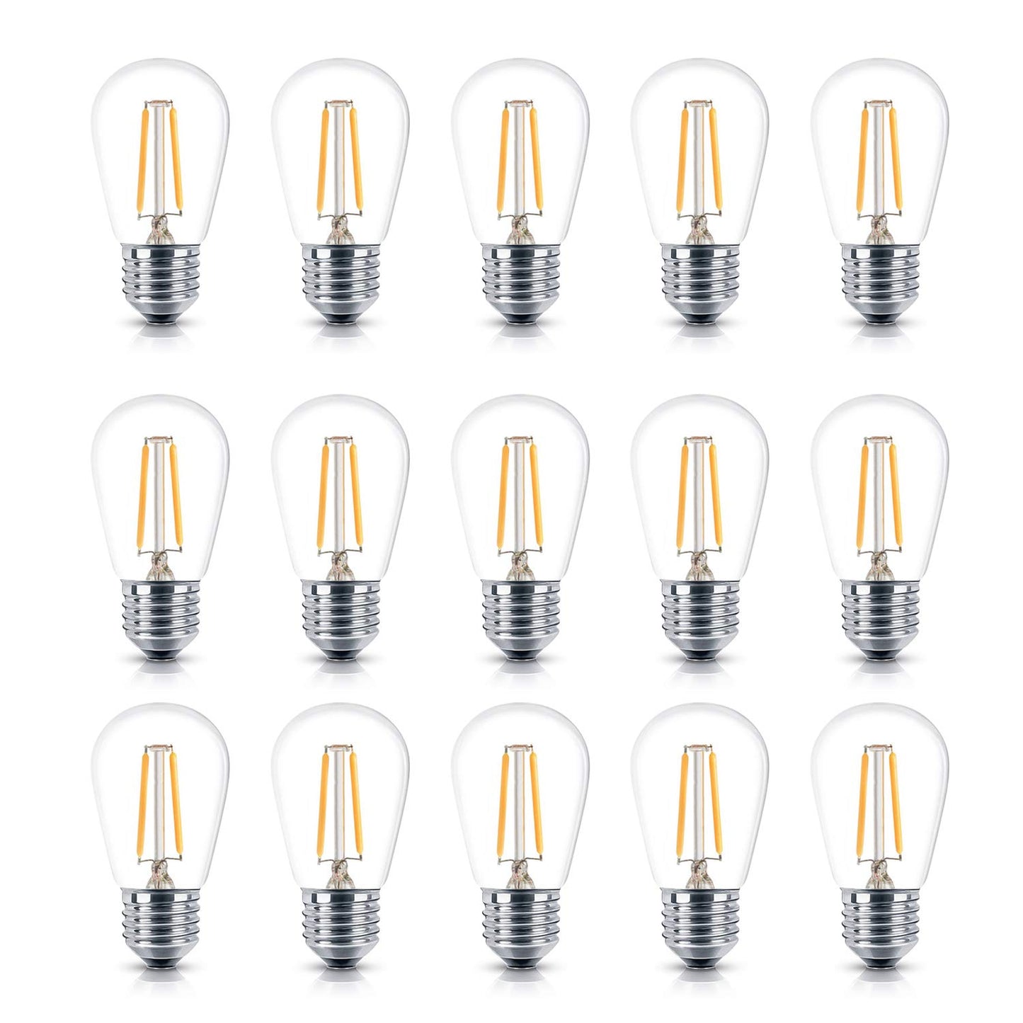 Brightech Ambience PRO Replacement LED Light Bulbs, 2 Watt Vintage Plastic LED Edison Bulbs, 3000K Neutral White Dimmable Outdoor String Lights Bulbs