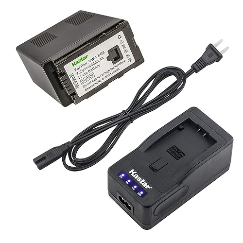 Kastar LED Super Fast Charger & Battery Replacement for Panasonic VW-VBG6 Panasonic AG-AC160A, AG-AC7, AG-AC130A, AG-AC160A, AG-HMC40, AG-HMC70