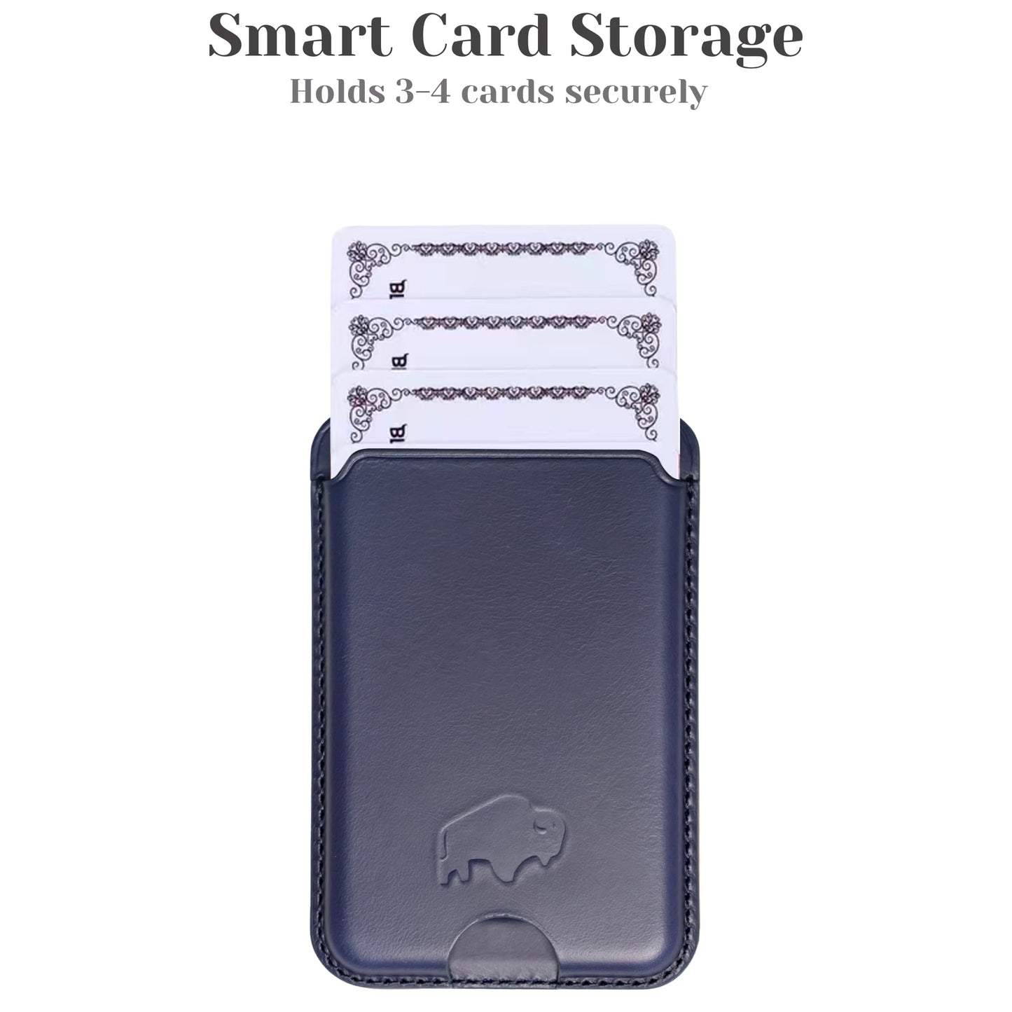 BLACKBROOK Leather Wallet for MagSafe, Duke Slim Full Grain Leather Card Holder, Holds up to 3 Cards, RFID Protection & Easy Access