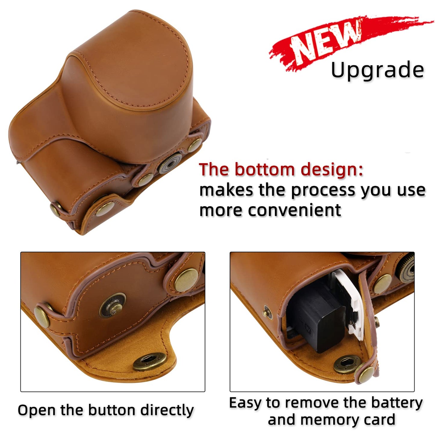 Hargedis XEVN for Sony ZV-E10 case,for Sony ZV-E10 case,Premium PU Full Body Leather Camera Case Bag for Sony Alpha ZV-E10 Fit 16-50mm Lens